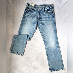 Abercrombie & Fitch Distressed Kilburn Low Rise Bootcut Button Fly Jean, 34x34
